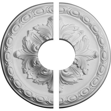 Ekena Millwork Stockport Ceiling Medallion, Two Piece (Fits Canopies up to 3 1/2"), 11 3/4"OD x 3 1/2"ID x 3/8"P CM12ST2-03500